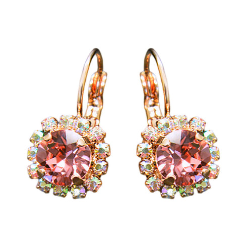 Auskarai "Krāšņums II (Rožinė persikų)" su Swarovski™ kristalais
